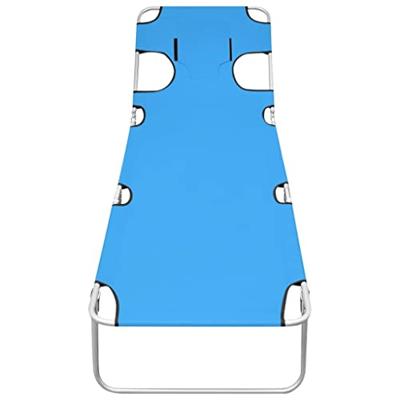 Ligbed inklapbaar met hoofdkussen staal turquoiseblauw - thumbnail