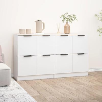 Dressoirs 2 st 60x30x70 cm bewerkt hout wit