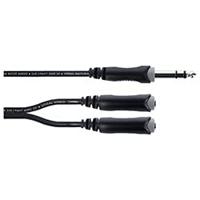 Cordial 14882 Jackplug Audio Y-adapter [1x Jackplug male 6,3 mm (stereo) - 2x Jackplug female 6,3 mm (stereo)] 0.30 m Zwart PVC-mantel, Tweelingkabel - thumbnail