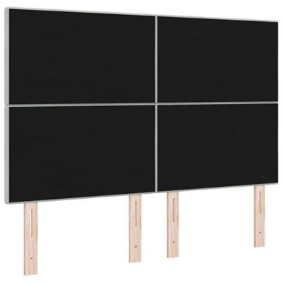 LED Hoofdbord met LED-striplichten Lichtgrijs 144 cm Polyester