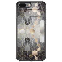 iPhone 8 Plus/7 Plus glazen hardcase - Grey cubes - thumbnail