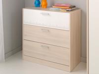 Commode CARL 3 lades gerookte acacia/wit - thumbnail