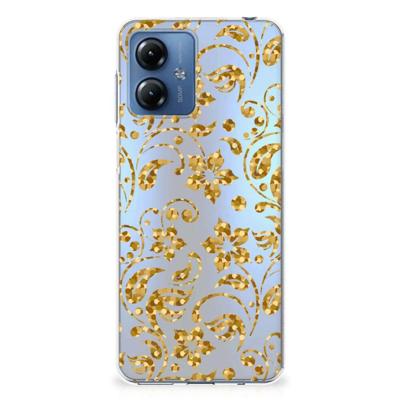 Motorola Moto G14 | TPU Case | Gouden Bloemen Motorola Moto G14 | TPU Case | Gouden Bloemen