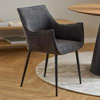 Bendt Eetkamerstoel 'Jestin' Structuurstof, kleur Donkergrijs - thumbnail