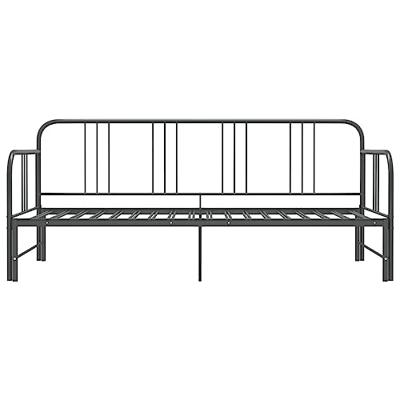 Slaapbankframe uittrekbaar metaal grijs 90x200 cm Slaapbankframe uittrekbaar metaal grijs 90x200 cm