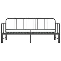 Slaapbankframe uittrekbaar metaal grijs 90x200 cm - thumbnail
