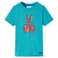 VidaXL Kindershirt met korte mouwen 140 donkermintkleurig - thumbnail