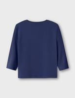 T-shirt met lange mouwen NMMLINCOM NAME IT, boxy pasvorm blauw - thumbnail