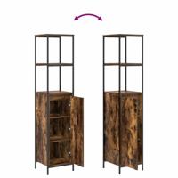 Badkamermeubelset 3 pcs Gerookt Eiken en Zwart Bewerkt hout - thumbnail
