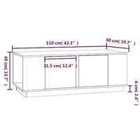 Salontafel 110x50x40 cm massief grenenhout wit - thumbnail