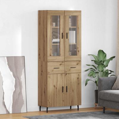 Hoge kast met lade 2 pcs Artisan Eiken Bewerkt hout