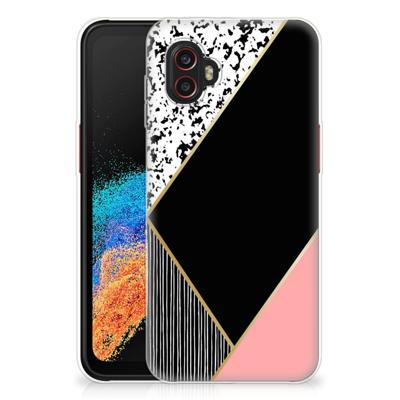 Samsung Galaxy Xcover 6 Pro | TPU Hoesje | Zwart Roze Vormen Samsung Galaxy Xcover 6 Pro | TPU Hoesje | Zwart Roze Vormen