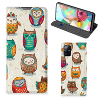 Samsung Galaxy A71 Hoesje maken Vrolijke Uilen - thumbnail