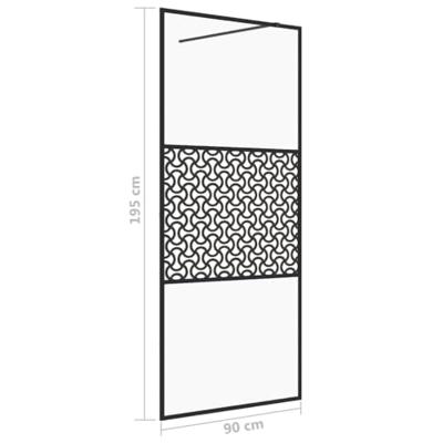 Inloopdouchewand 90x195 cm ESG-glas transparant en zwart