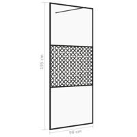 Inloopdouchewand 90x195 cm ESG-glas transparant en zwart - thumbnail
