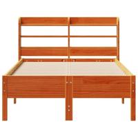 Bedframe zonder matras massief grenenhout wasbruin 75x190 cm - thumbnail