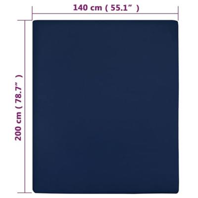 Hoeslaken jersey 140x200 cm katoen marineblauw Hoeslaken jersey 140x200 cm katoen marineblauw