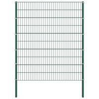 VidaXL Schuttingpaneel met palen ijzer 176,5x200 cm groen - thumbnail