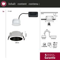 Paulmann 93401 Cole Coin Inbouwlamp LED 6 W Wit, Zwart - thumbnail
