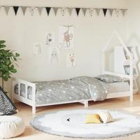 Kinderbedframe 90x200 cm massief grenenhout wit - thumbnail