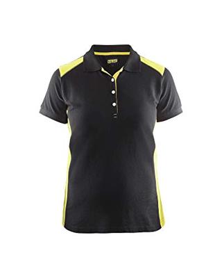 Blåkläder Dames poloshirt piqué 33901050 | Zwart/High-Vis Geel | Maat XS - 7330509588178