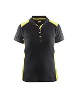 Blåkläder Dames poloshirt piqué 33901050 | Zwart/High-Vis Geel | Maat XS - 7330509588178 - thumbnail