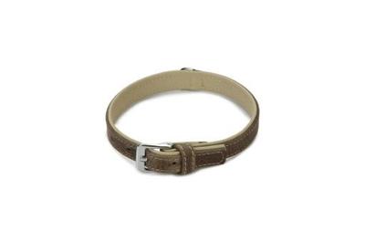 Beeztees comfort - halsband hond - leer - grijs - 40 cm x 17 mm