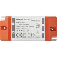 Basetech LD-12-15 LED-transformator Constante spanning 15 W 1.25 A Geschikt voor meubels, Overspanning, Montage op ontvlambare oppervlakken 1 stuk(s) - thumbnail