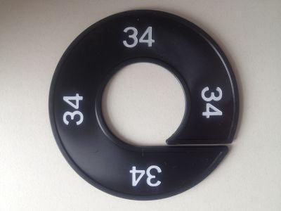 Maatring zwart/wit 34