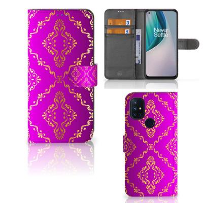Wallet Case OnePlus Nord N10 Barok Roze | Portemonnee hoesje