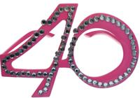 Funbril 40 met steentjes roze - thumbnail