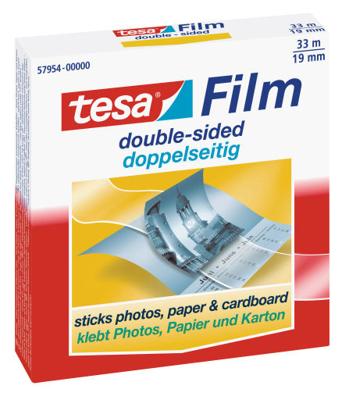Dubbelzijdig plakband tesafilm® 33mx19mm transparant | 6 stuks