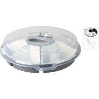 Serveerschaal met Vakverdeling 33x9 cm Grijs/Wit - thumbnail