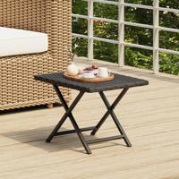 Tafel inklapbaar 45x35x32 cm poly rattan zwart - thumbnail