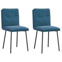Eetkamerstoelen 2 st fluweel blauw - thumbnail
