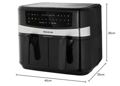 Taurus Air Fry Digital Duo Dubbel 9 l 2200 W Heteluchtfriteuse Zwart