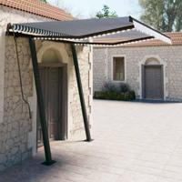 Luifel handmatig uittrekbaar met LED 3x2,5 m blauw en wit - thumbnail