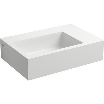 Fontein Clou Flush 2 36x24.5x9cm Aluite Mat Wit (Met Voorbewerkt Kraangat Rechts) Fontein Clou Flush 2 36x24.5x9cm Aluite Mat Wit (Met Voorbewerkt Kraangat Rechts)