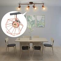 Plafondlamp met 4 spotlights E14 zwart en koper - thumbnail