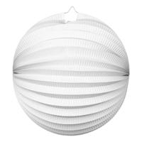 Globos Papieren lantaarn rond wit, 25cm - thumbnail