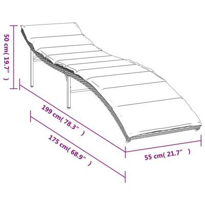 Ligbedden 2 st met kussens poly rattan grijs - thumbnail