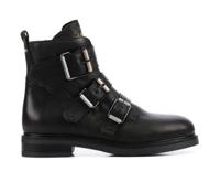 VIA VAI Dames Enkellaarsjes in Leder (Zwart) - thumbnail