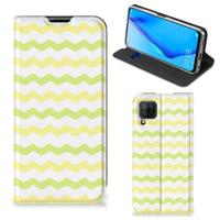 Huawei P40 Lite | Hoesje met Magneet | Waves Yellow - thumbnail