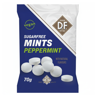 D.F. sugarfree mints pepermunt zakje (12x 70g)