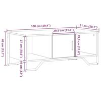 Salontafel 100x51x40 cm bewerkt hout sonoma eikenkleurig - thumbnail