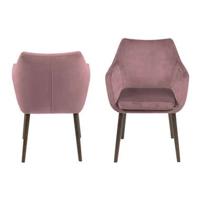 Eetkamerstoel 'Rikke' Velvet, kleur Dusty Rose - thumbnail