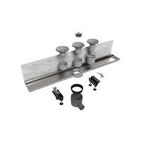 Easy Drain Multi Wall inbouwdeel RVS zonder rooster waterslot 30/35/50mm 80cm inbouw diepte 110mm met zijuitloop edmwi800 - thumbnail