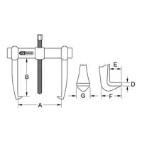 KS Tools 6201303 Poelietrekker Aantal haken: 2 - thumbnail