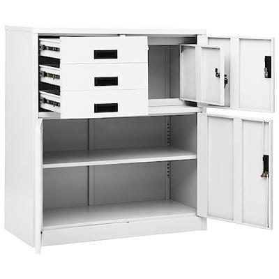 Kantoorkast 90x40x102 cm staal wit