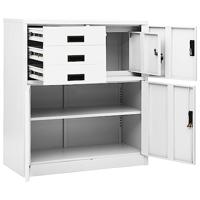 Kantoorkast 90x40x102 cm staal wit - thumbnail